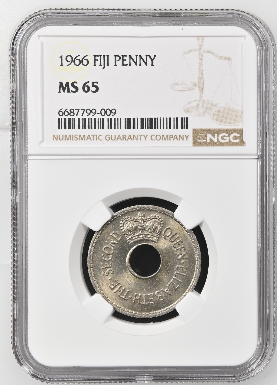 Fiji 1 Penny 1966 NGC MS 65