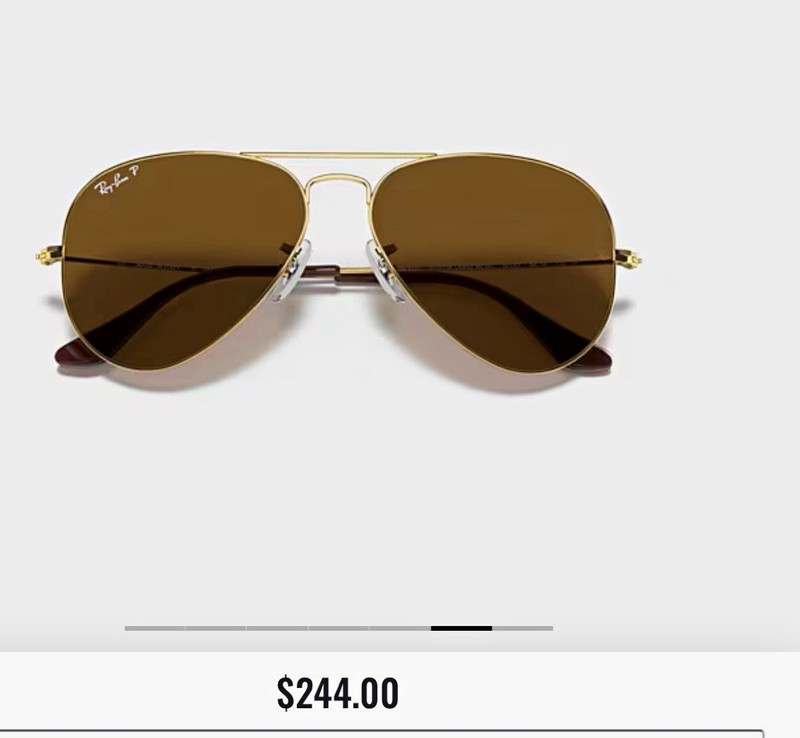 Ray-Ban Aviator Classic Polarized Aviator Sunglasses Gold Metal/Brown Glass