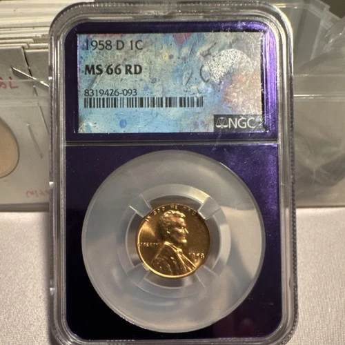 1958 D Lincoln Wheat Small Cent NGC MS 66 RD Bronze Coin 8319426-093
