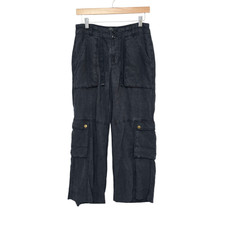 Pilcro Cargo Pants Womens 30 Black Utility Pockets High Rise Anthropologie