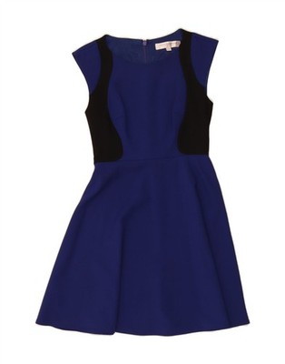 French Connection Damen A-Linien Kleid UK 8 Small blau Colourblock DD09