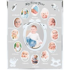 Baby  s My First Year Picture Frame, Monthly Milestone Photo Collage, 12 Month...