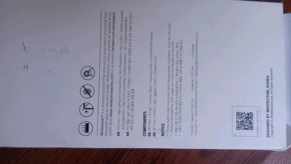 Película protectora de pantalla White Stone Galaxy Z Flip3 5G para mascotas Foto 4 de 4