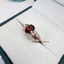 Natural Garnet Ring, January Birthstone, 925 Sterling Silver, Promise Ring