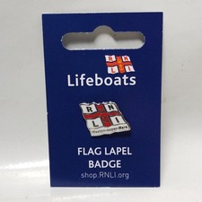 Weston Super Mare RNLI Lifeboats Flag Metal Lapel Pin Badge New On Card 