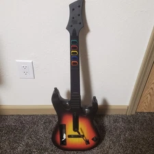 Nintendo Wii Guitar Hero Sunburst Wireless Guitar Red Octane OEM Tested Works