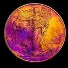 American Silver Eagle 1 Oz 2014 Monster Rainbow Toning Uncirculated $1