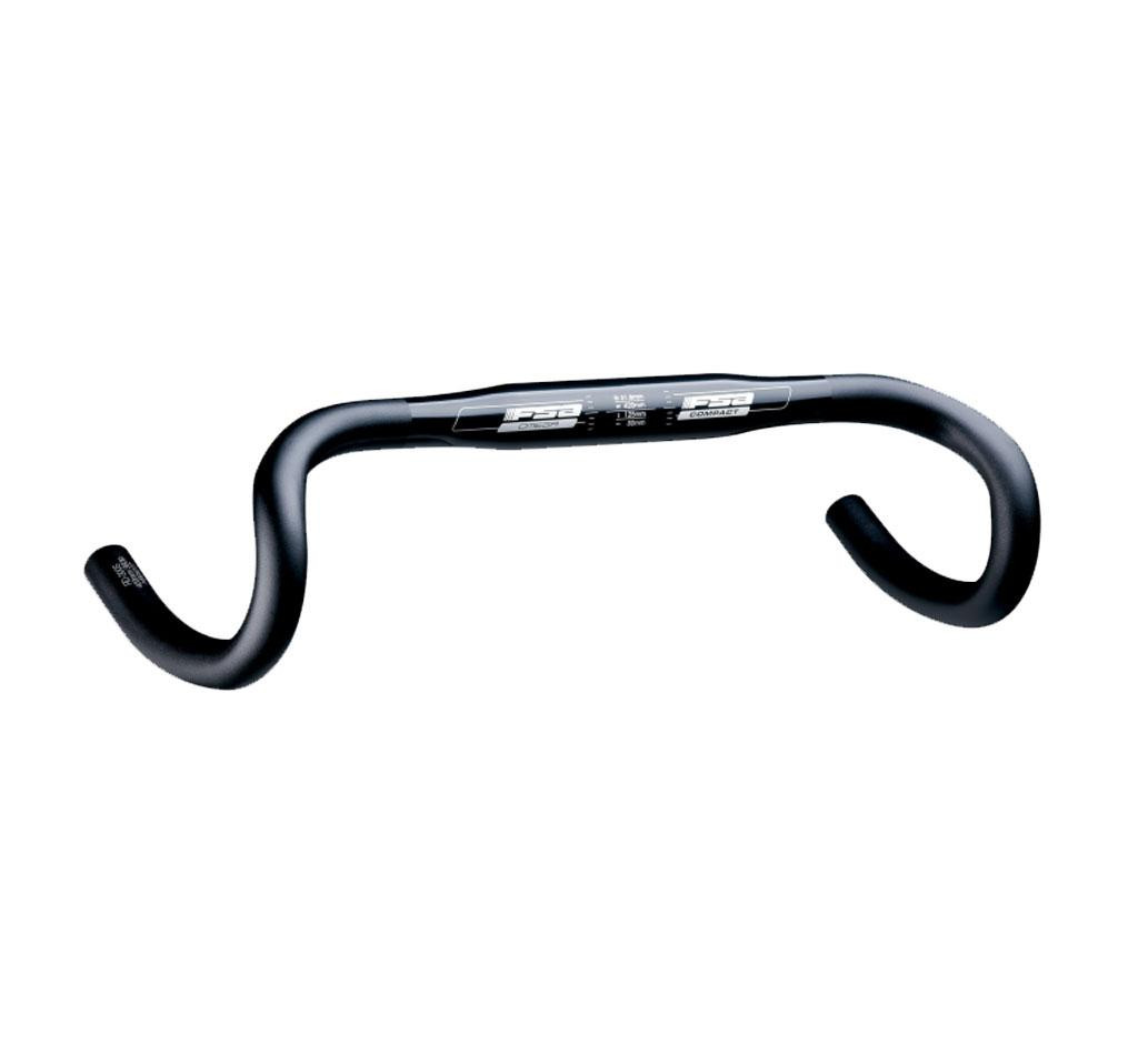 Cintre de route FSA Omega Compact alu noir 31.8 mm x 42 cm pour cyclisme