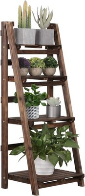 New Yaheetech Foldable Ladder Shelves, Decorative Wall-Leaning Home Office Sto