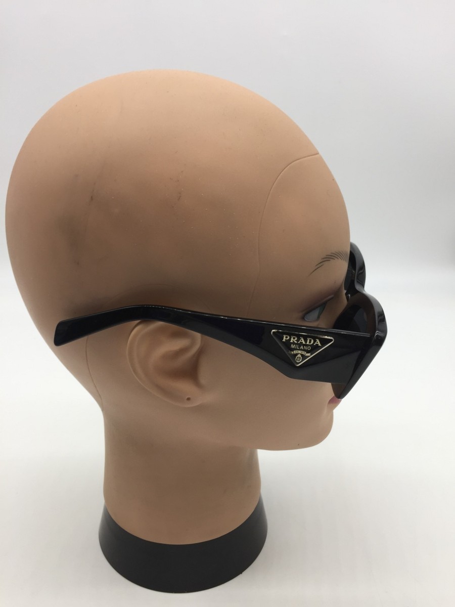 PRADA SPR13Z 1AB-5S0 Cat Eye Black Sunglasses 50-21-140 Dark Grey