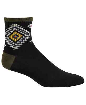 Sun + Stone Men's 1-Pair Half Calf Quarter Socks, Black Diamond, Shoe Size 7-12