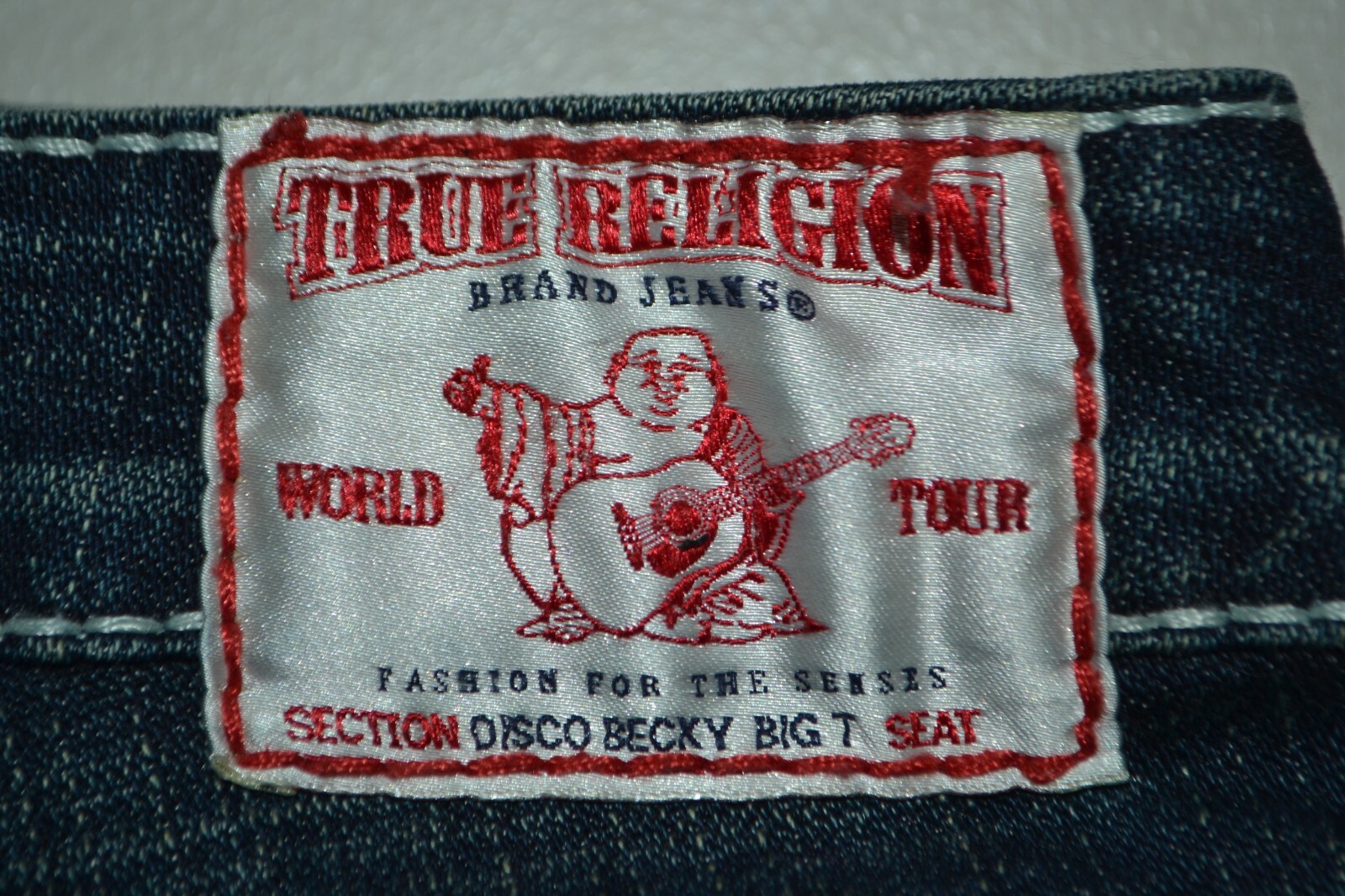 True Religion Women's Disco Becky Big T Gem Buttons Blue Jeans Sz 28x32 thumbnail 3