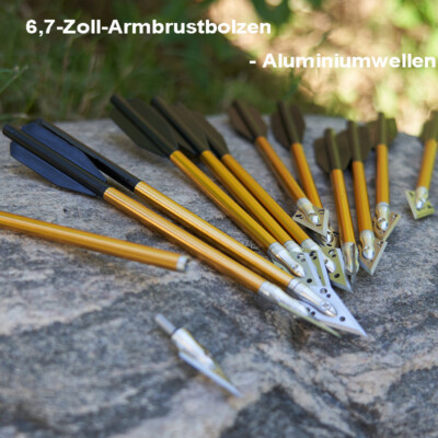 12x 6,5 zoll Aluminiumbolzen Austauschbare Jagd Jagdspitzen Bogenschießen Bolzen