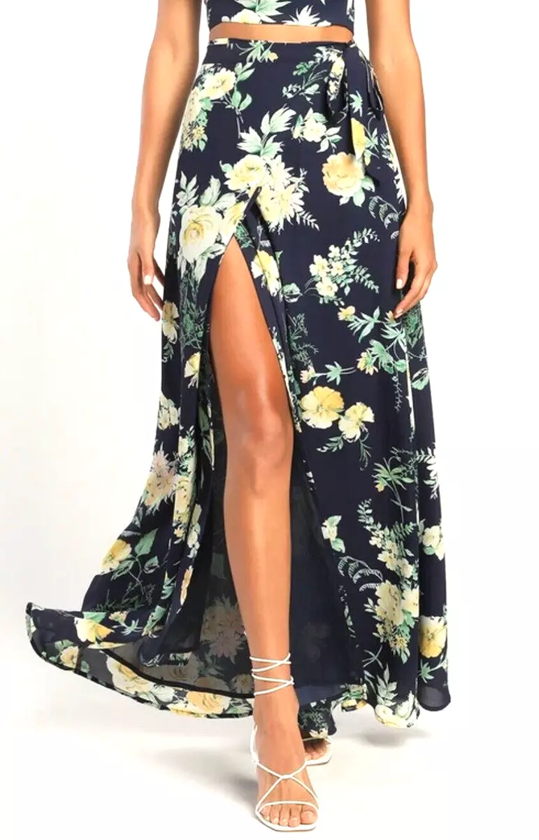 High slit top wrap skirt