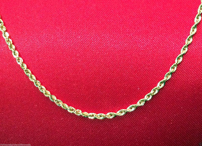 Real 10k Yellow Gold Rope Necklace Chain 3MM 18
