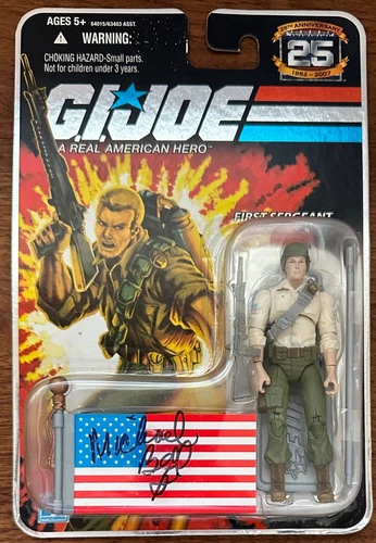 GI Joe Duke 25th Anniversary Silver Foil First Sergeant Michael Bell Signed New