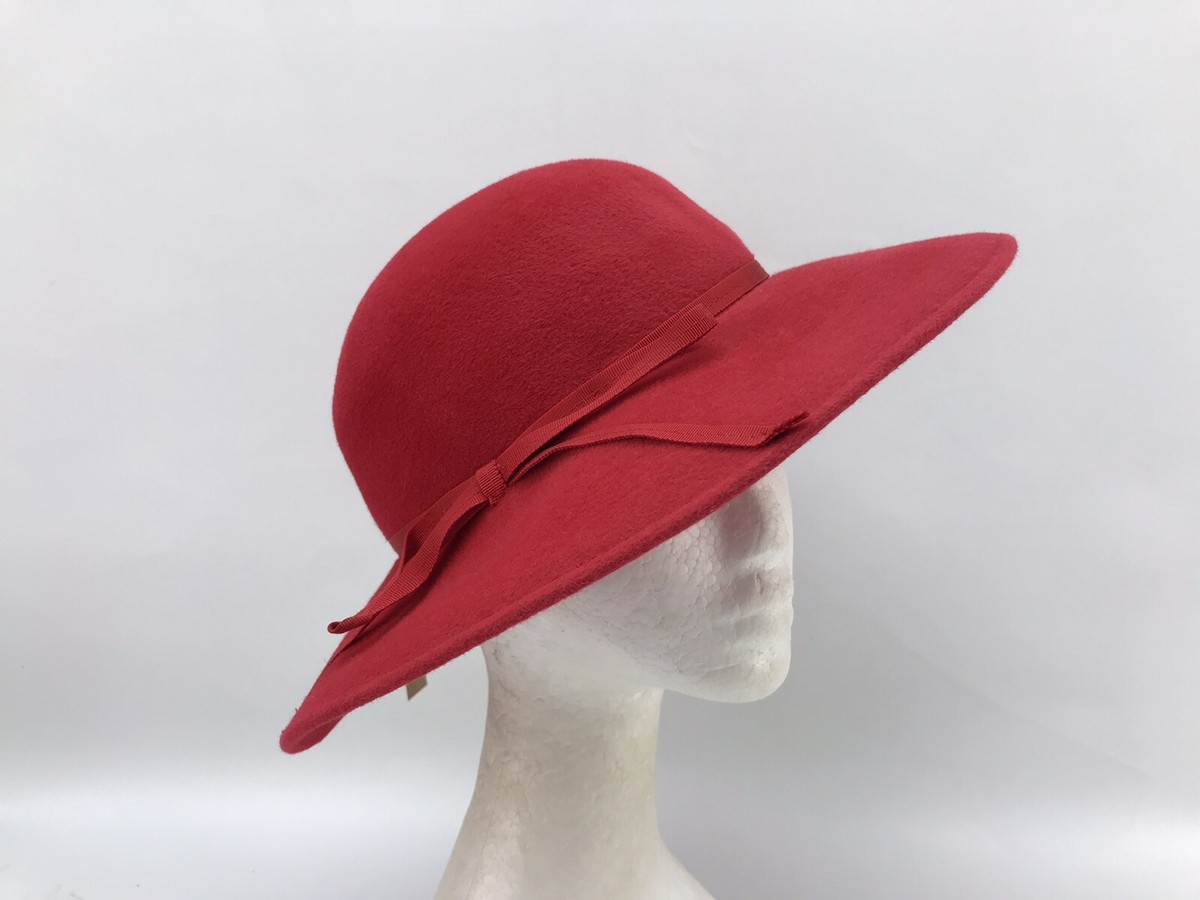Wool Hat Red Floppy Hat Ladies Marida Made In England Red