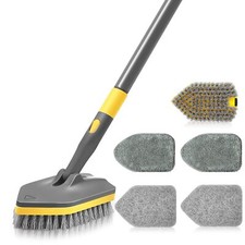 Shower Scrubber With Long Handle For Cleaning 56" Extendable 3 In 1 Shower Clean