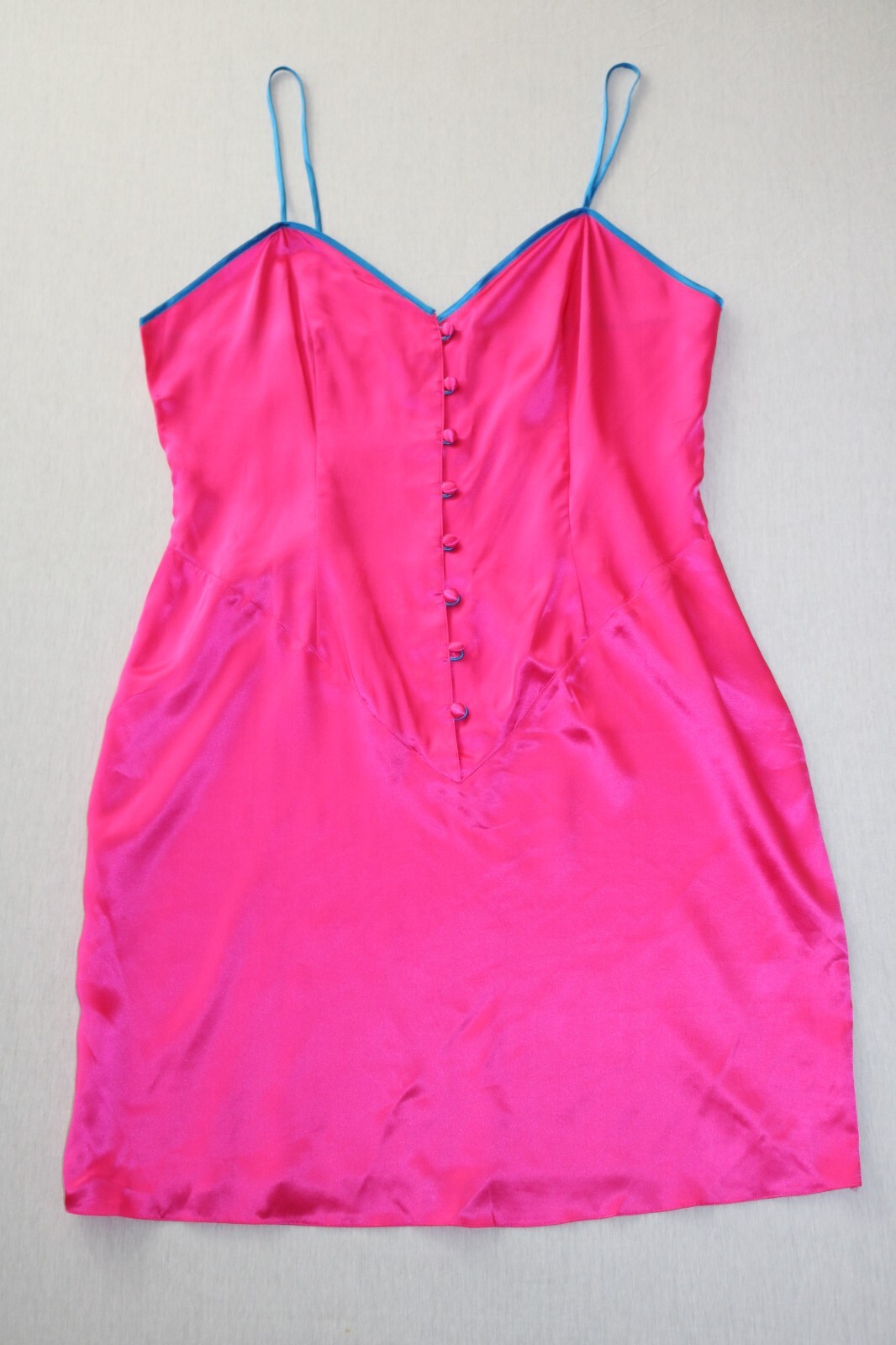 Vtg Delicates 100 Silk SATIN Slip Mini Dress Lingeri… Gem