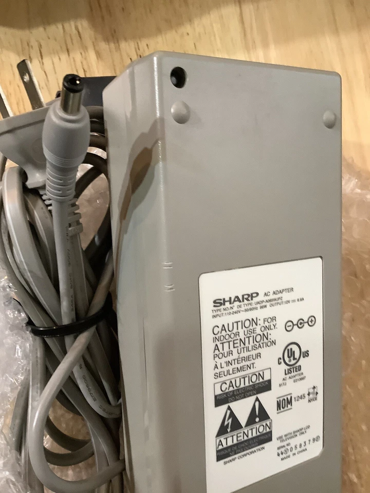 Genuine SHARP& :UADP-A065WJPZ AC Power Adapter 12V 6.6A 110-240V 50/60Hz 96W - Image 4 of 4