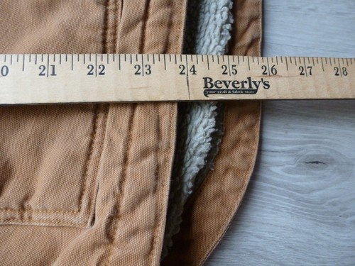 Gilet Carhartt uomo tela d'anatra S marrone vestibilità ampia foderato sherpa vernice macchia OV4277-M - Foto 9 di 12