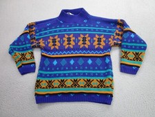 VINTAGE Croquet Club Sweater Womens M Fair Isle 90s 80s USA Granny Ugly XMAS