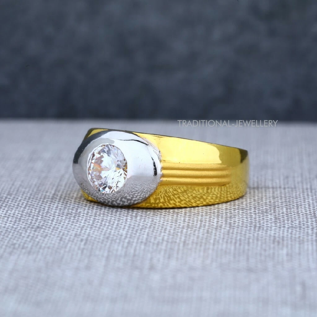 Rostami - Eight cut CZ single stone Mens ring