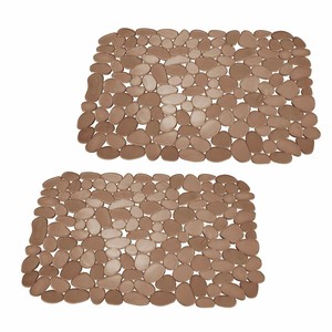 Pebbles Kitchen Sink Protector Mat Pack Of 2 Amber 841247168937