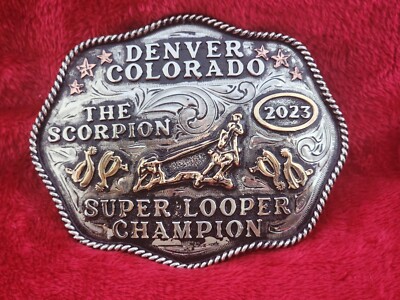 RODEO TROPHY CHAMPIONSHIP CALF ROPING BELT BUCKLE☆2023☆DENVER  COLORADO☆RARE☆123