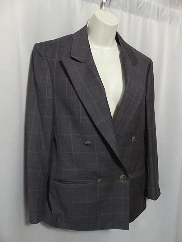 Chaqueta Blazer Burberrys Lana Gabardina Forrada Verde Oscuro Cuadros Talla M Auténtica Foto 3 de 4