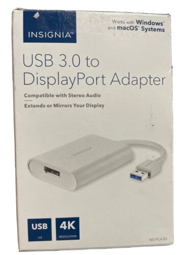 Insignia USB 3.0 to DisplayPort Adapter White Model NS-PCA3D