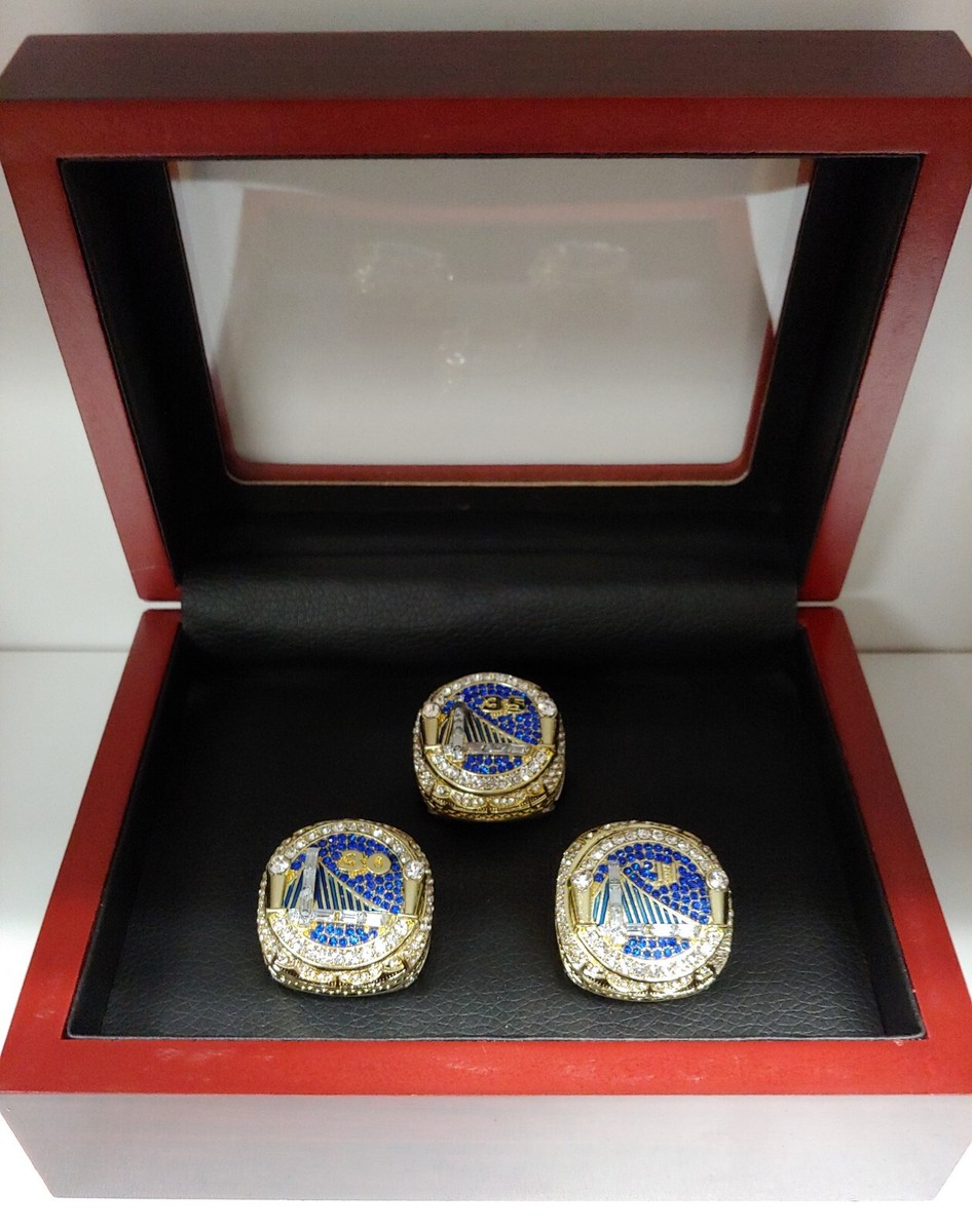 Golden State Warriors 2018 Championship Ring Set With Wooden
