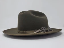 STETSON ROYAL DELUXE 1865 DISTRESSED OPEN ROAD FUR FELT WESTERN HAT