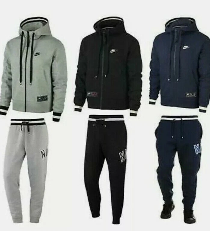 Nike Air Tracksuit Hoodie Fleece Joggers Sweatpants Bottoms Hoody New Zip  Mens