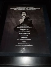 Rhianna Rare Original Grammy  Awards Promo Poster Ad Framed!