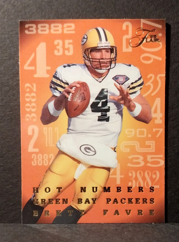 1995 Flair Hot Numbers Green Bay Packers Football Card #6 Brett Favre - Picture 4 of 5
