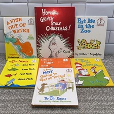Set Of 7 Dr Seuss Books Hardcover Literacy Reading Fun Classroom Homeschool