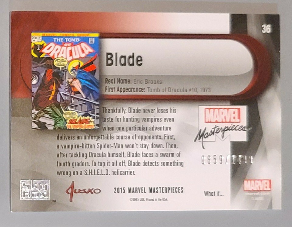 2016 Marvel Masterpieces - What If Parallel - BLADE 659/1499 | eBay
