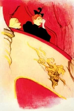 LA LOGE MASCARON DORE WOMAN AT THEATRE BOX OPERA LAUTREC VINTAGE POSTER REPRO 