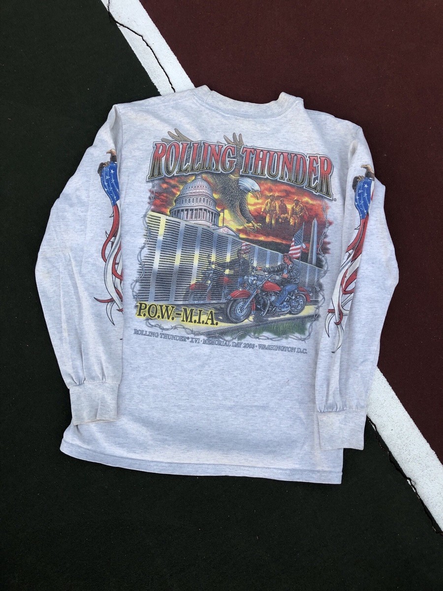 Vintage Y2K Rolling Thunder Biker Eagle Washington DC Long Sleeve
