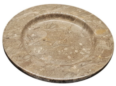Vintage Oceanic Marble Hand Carved Plate, Serving Plate, Decoration Plate, 10''