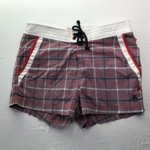 PENGUIN by MUNSING Wear Shorts Plaid Red Blue. Size Men's 31.  - Foto 1 di 10