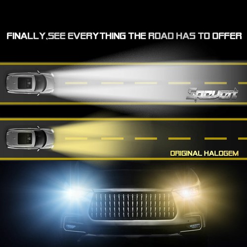110W 30000LM 9006 HB4 3 Side Car LED Headlight Lamps Bulbs Kit Xenon White 6000K - Picture 10 of 12