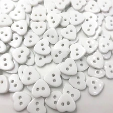 100 Pcs 2 Hole White Heart Button Resin Button Suitable for Hand-Sewn Decorative