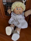 Cabbage Patch Kids Doll 1982 Blonde Curly Hair 1 Tooth Dimples Dressed Head #2