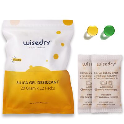20 Gram 12 Packs Rechargeable Silica Gel Packets Microwave Fast Reactivate in...
