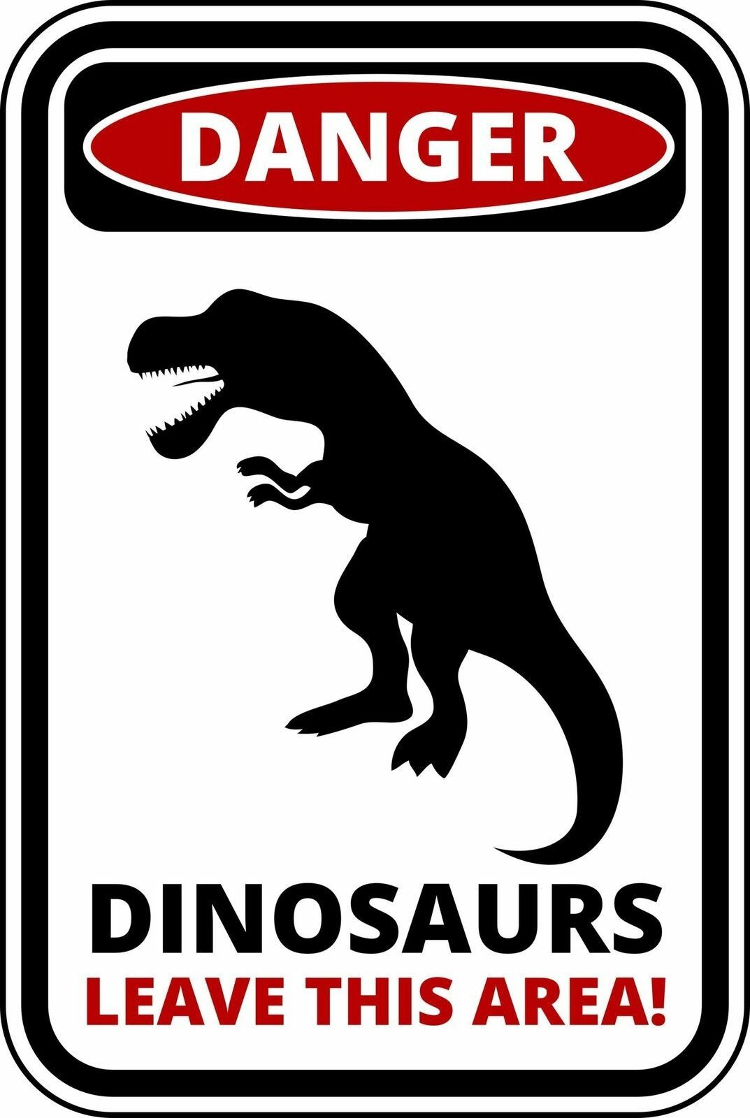 Divertida señal de advertencia peligro dinosaurios pegatina autoadhesiva | eBay Divertida señal de advertencia peligro dinosaurios pegatina autoadhesiva | eBay