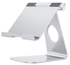Tablet Stand Holder Adjustable, T1 Desktop Aluminum Tablet Dock Cradle Silver