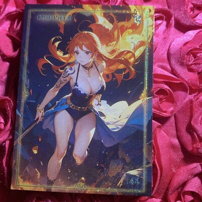 NAMI One Piece R GODDESS Anime ACG Waifu Holo Girl Card Fire Flame Babe
