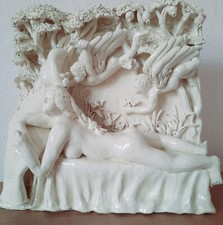 Relief Wandrelief "Venere" (Venus) Terracotta glasiert Handarbeit M. Bonechi